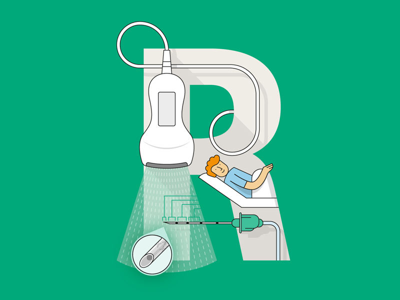 Ein Buchstabe R, der von verschiedenen Medizinprodukten gebildet wird