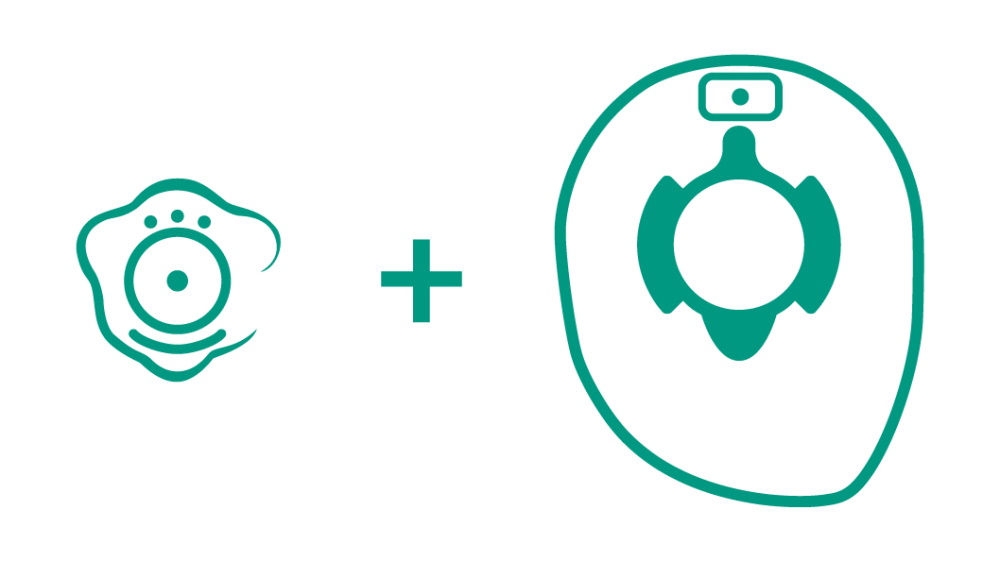 zweiteiliges Stomasystem grüne Abbildung