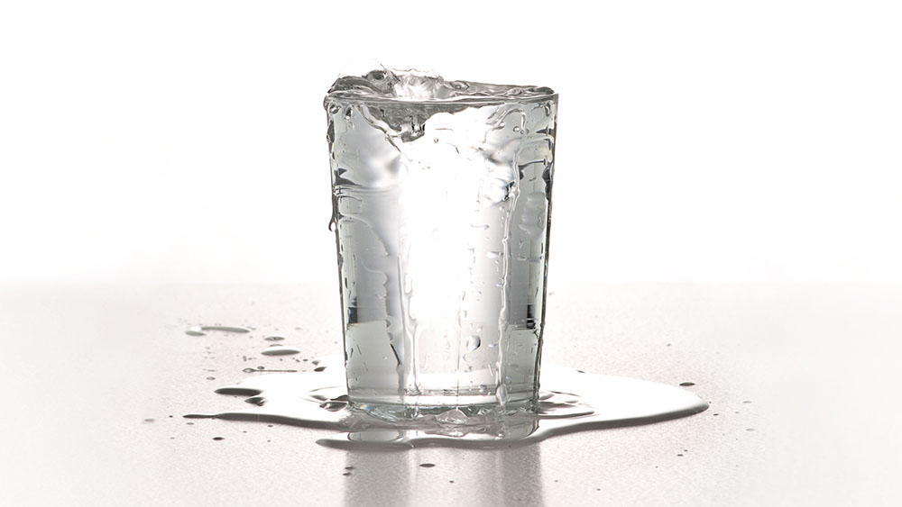 water overflows glass