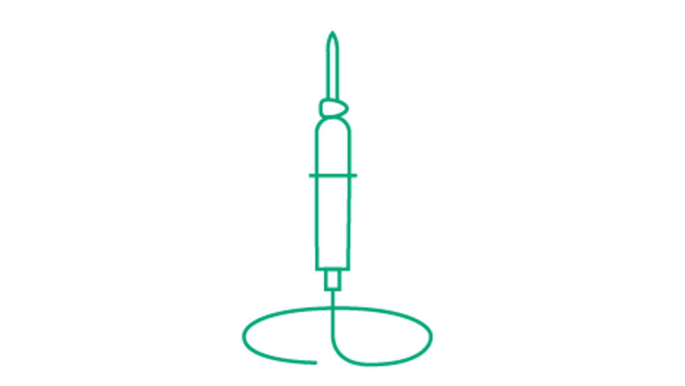 Infusionssytem grün illustriert