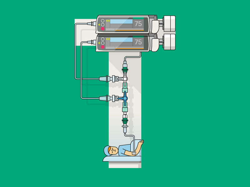 Ein Buchstabe T, der von verschiedenen Medizinprodukten gebildet wird