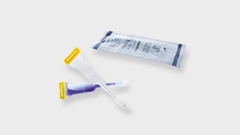 Produktabbildung von Histoacryl Flexible in den Varianten blau und transparent
