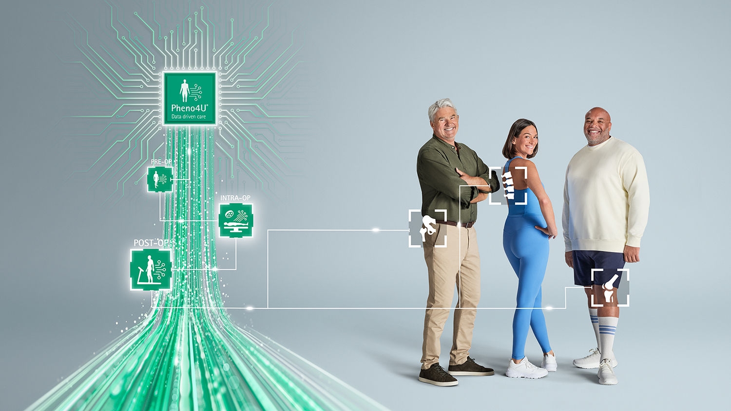 Kniende Frau mit einer Pflanze im Vordergrund